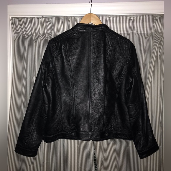 Michael Kors- Genuine Black Leather Jacket - Picture 8 of 16